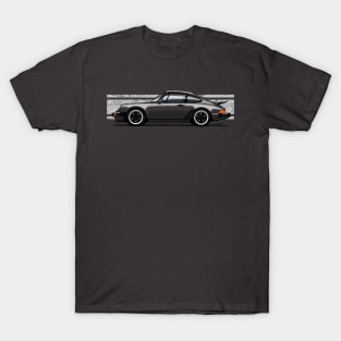 My drawing of the iconic German Turbo sports car with stripes background T-Shirt